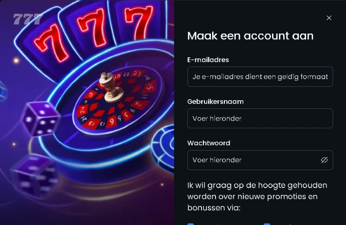 Maak een account aan en bevestig je ID