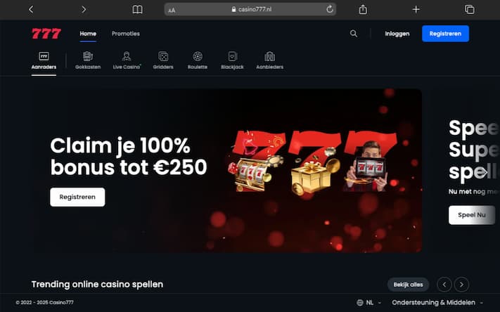 Casino 777 biedt aantrekkelijke casino bonussen
