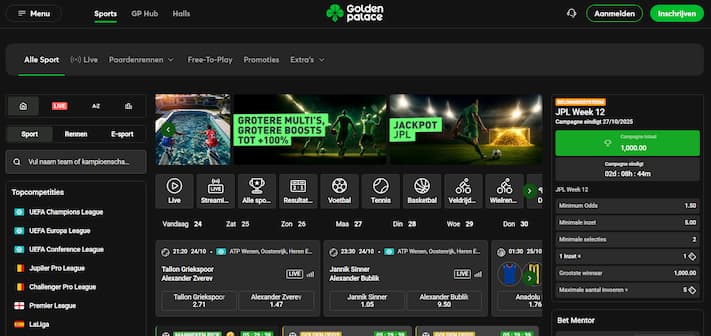 Golden Palace Sport – Beste Belgische bookmaker voor voetbal