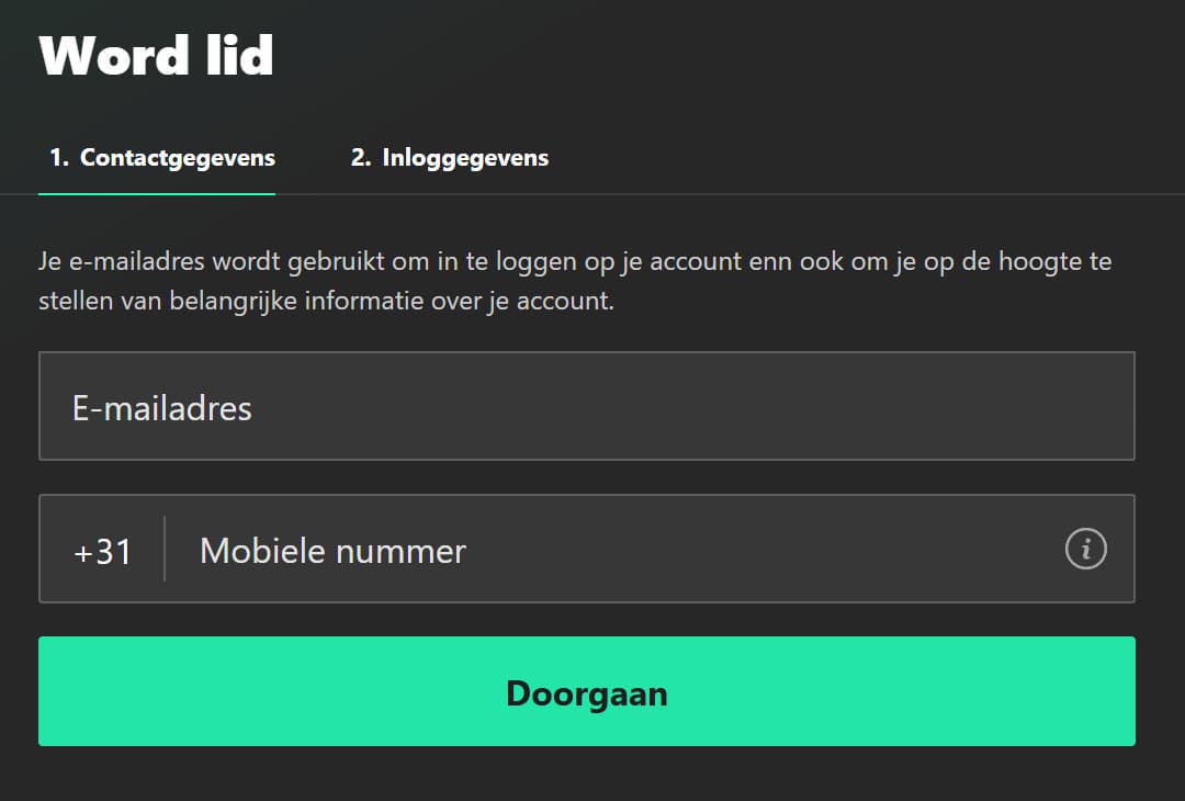 Account aanmaken