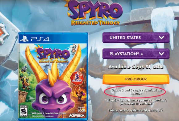 Sneeuwstorm verdamping Panorama Spyro Reignited Trilogy disc bevat enkel het eerste deel, de andere delen  moet je downloaden - PlaySense