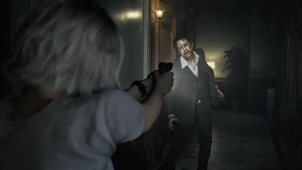 Grace in Resident Evil Requiem tegen een zombie.