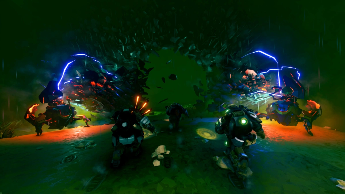 Met vrienden spelen in Deep Rock Galactic: Rogue Core.