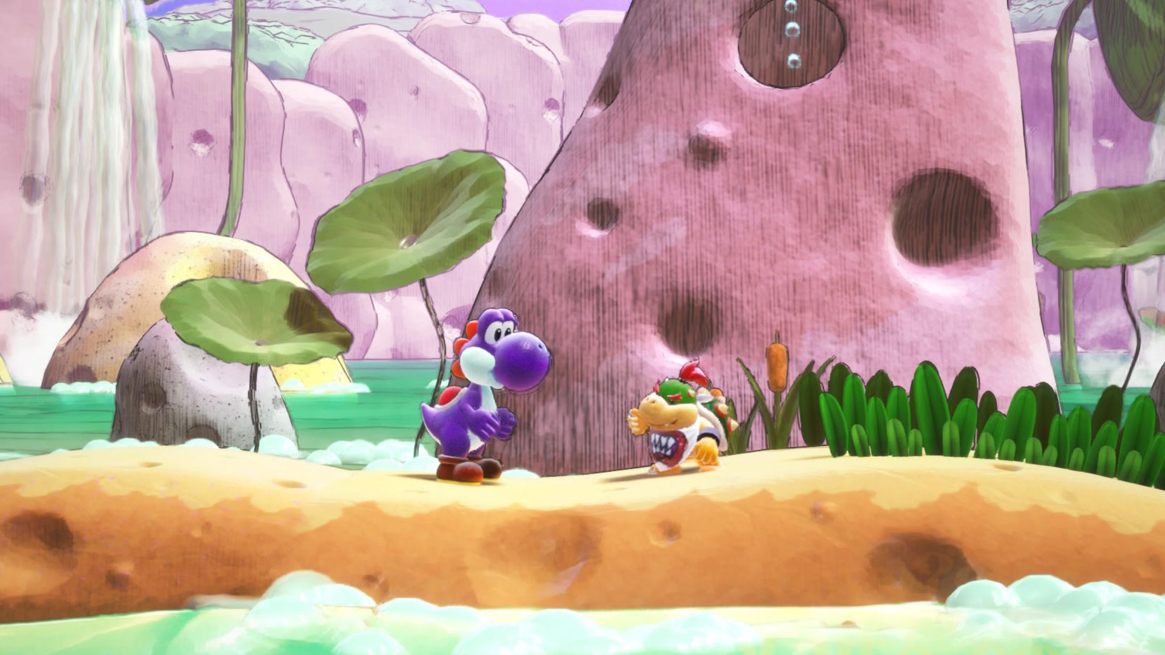 Yoshi en Bowser Jr.